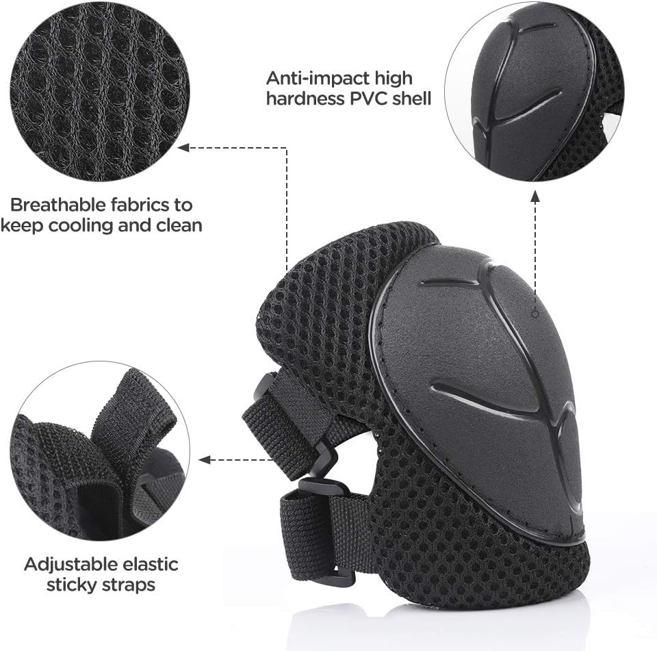 DaCool Kids Bike Helmet Set Skateboard Knee Pads - 3-Black - image 3