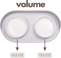 A4DOG Ceramic Dog Bowls with Stand - 13.5 OZ / White / Gray - image 3