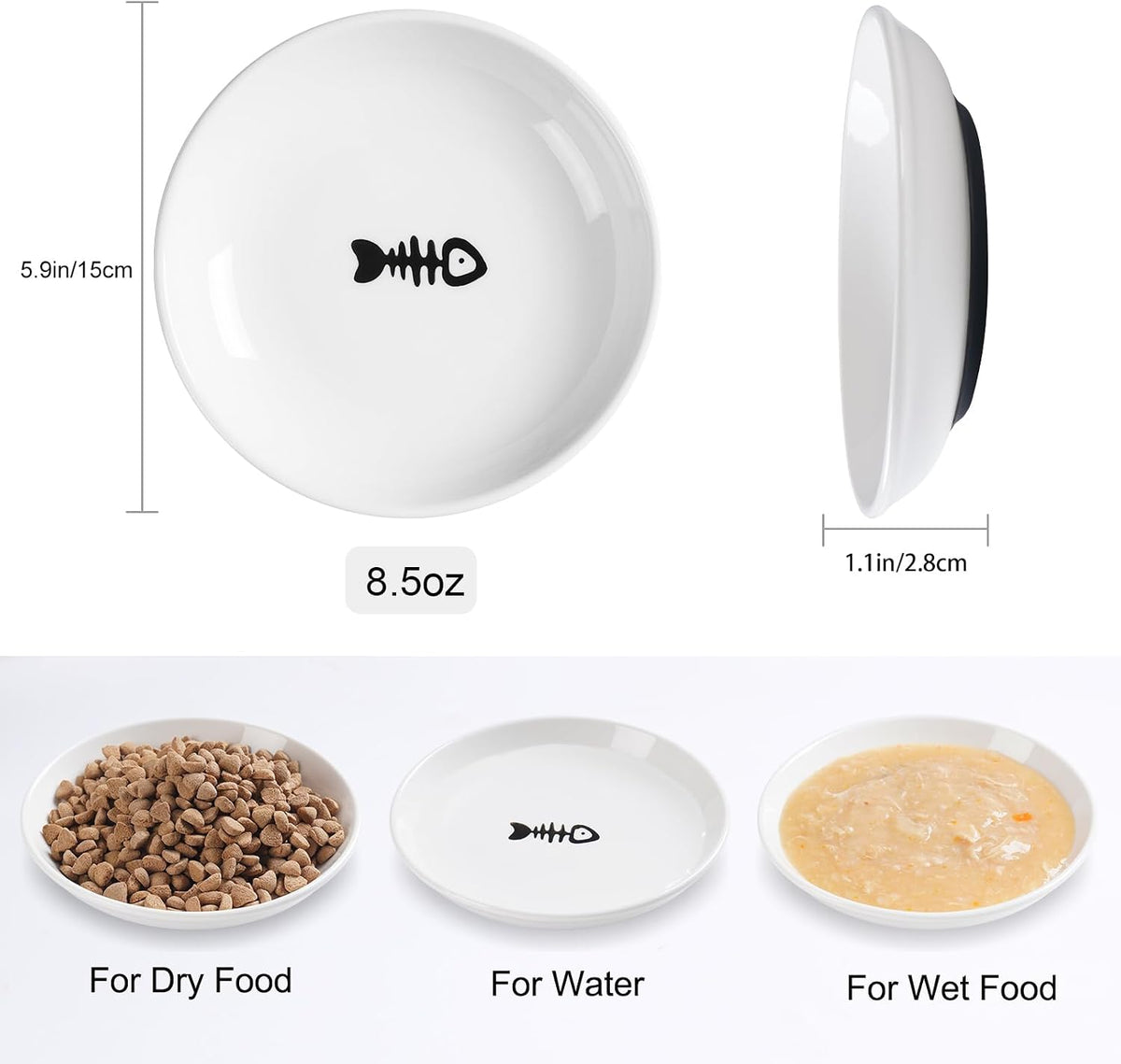 No Spill Cat Bowls, Cat Food Bowl - Shallower-6 Pack - image 4