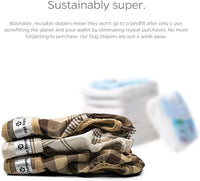 Pet Parents® Washable Dog Diapers (3pack) + Extendrs® of Durable Doggie Diapers, Premium Dog Diapers Female & Male (Small, Oxford)