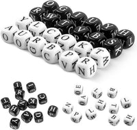 Rytopt letter dice game, 24 black and white acrylic crossword dice - view 2