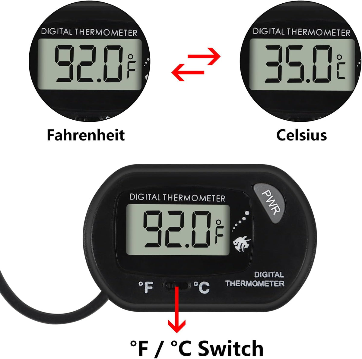 4Pcs Aquarium Thermometer Fish Tank Thermometer Reptile Fahrenheit - 15PCS - image 3