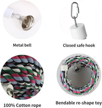94.4inch Length Colorful Cotton Bendable Rope Perch Swing Bird Chew - 94.4'x1pc - image 3