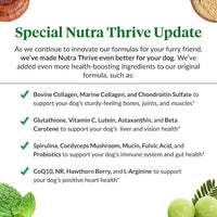 Ultimate Pet Nutrition Nutra Thrive Canine, 40-in-1 Nutritional Powder Supplement for Dogs with Digestion and Immune Support, Vitamins, Minerals, Probiotics, Enzymes, 30 Scoops