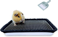 Guinea Pigs Litter Box with Stainless Steel Grid & 2 Reusable Liners – Daily Care for Small Pets