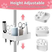 VFK 36''/47''Large Dog Grooming Table, Foldable Pet Station at Home, Dog Grooming Table,Adjustable Cat Drying Desktop with Arms, Nooses, Mesh Tray (Stainless Steel pet Table, 36" Pink)
