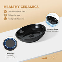 Elevated Cat Bowls, Cat Food and Water Bowl Set - Black / 2 Bowls+2 Dishes - image 3