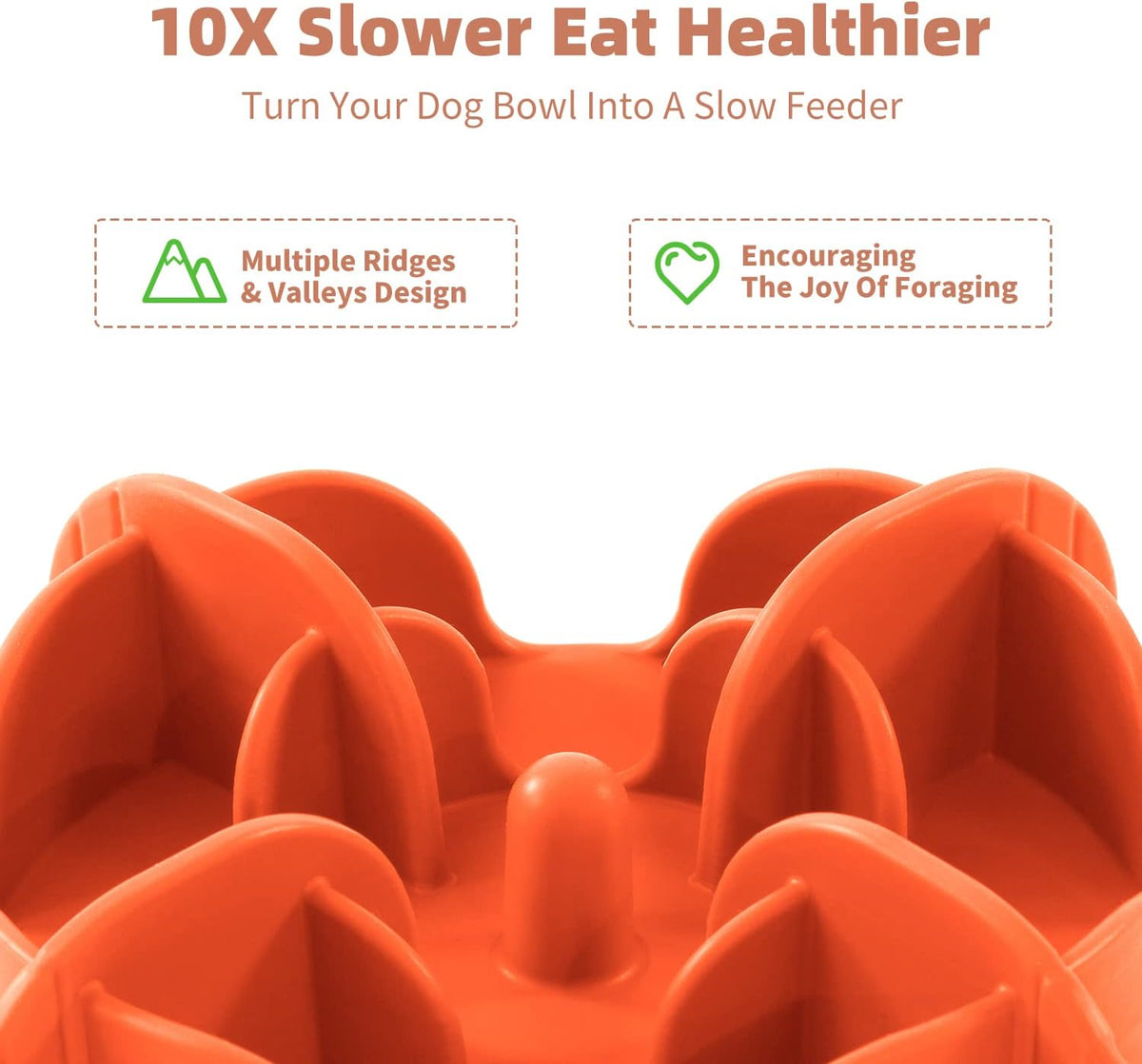Jaoul Slow Feeder Dog Bowls Insert - Cuttable Small(5.4 inch) / Orange - image 4