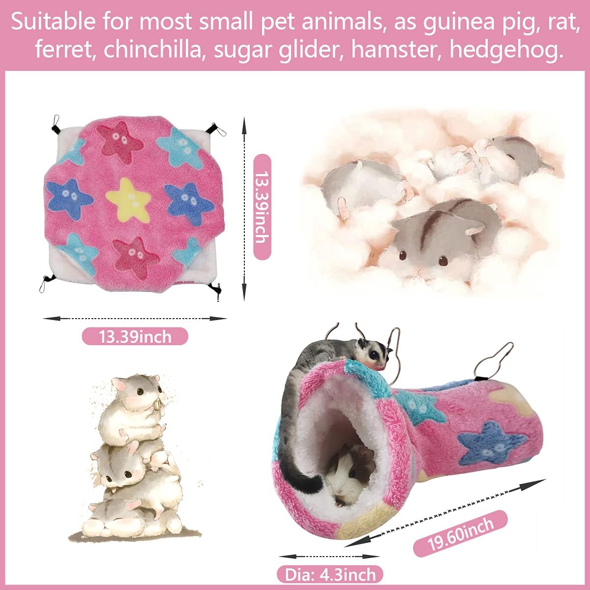 LEFTSTARER Cashmere Pet Bed Mat and Toy - 3.Star-Pink - image 2