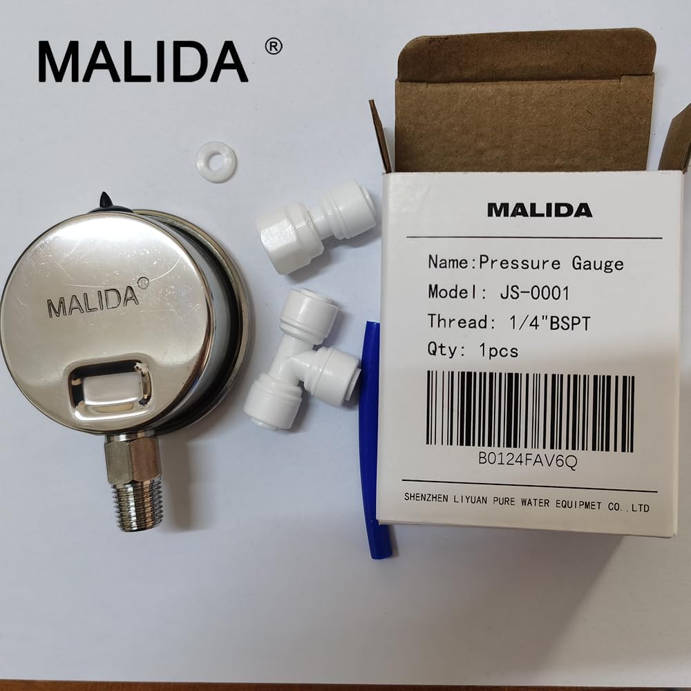Malida Stainless Water Pressure Test Gauge - 2 Pack - image 2