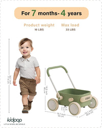PULA Baby Push Walker with Wheels Toddler Wagon for First Learner - Green - image 2