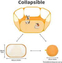 Small Animal Playpen, Pop-Up Portable Play Yard for Guinea Pigs - Orange - image 3