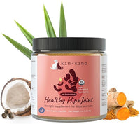 kin+kind Hip+Joint Supplement Dogs & Cats - Vet Formulated Natural Formula with Organic Turmeric, Black Pepper and Coconut- Made in USA - 4 oz (Medium)