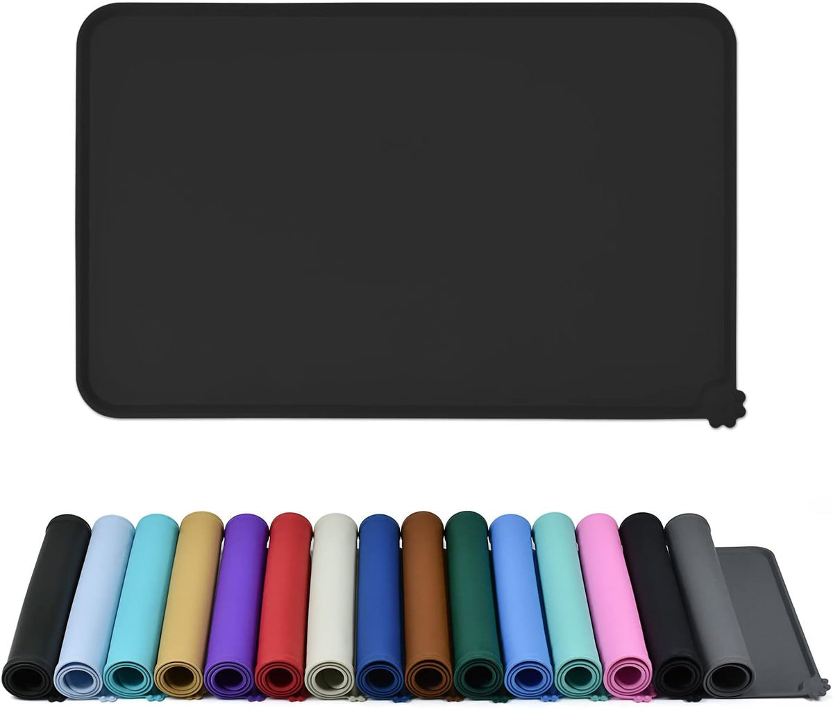 Reopet Silicone Pet Feeding Mat - Charcoal / 28" x 18"