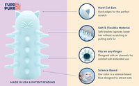 Furr&Purr Cat Brush, Scratcher, and Massager - Indoor Cat Calming Care with Face Scratcher, Finger Brush (3-Pack, Made in USA)