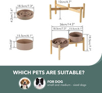 Ceramic Slow Feeder Dog Bowls - Brown Coffee / 7.3inch-A+Bowl Set - image 2