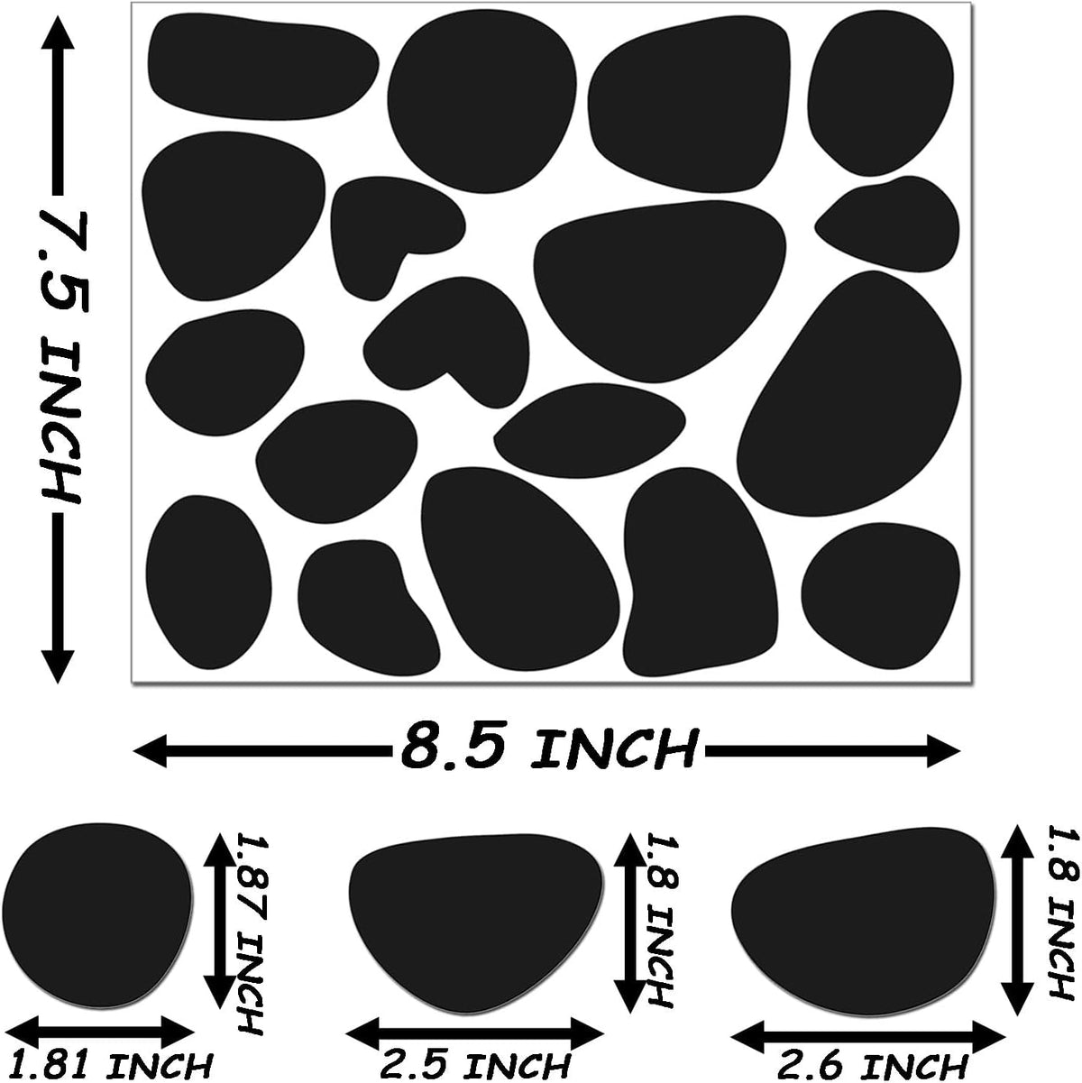 HIOHWEFH black adhesive felt circles, 12 sheets of dalmatian spot stickers - view 2
