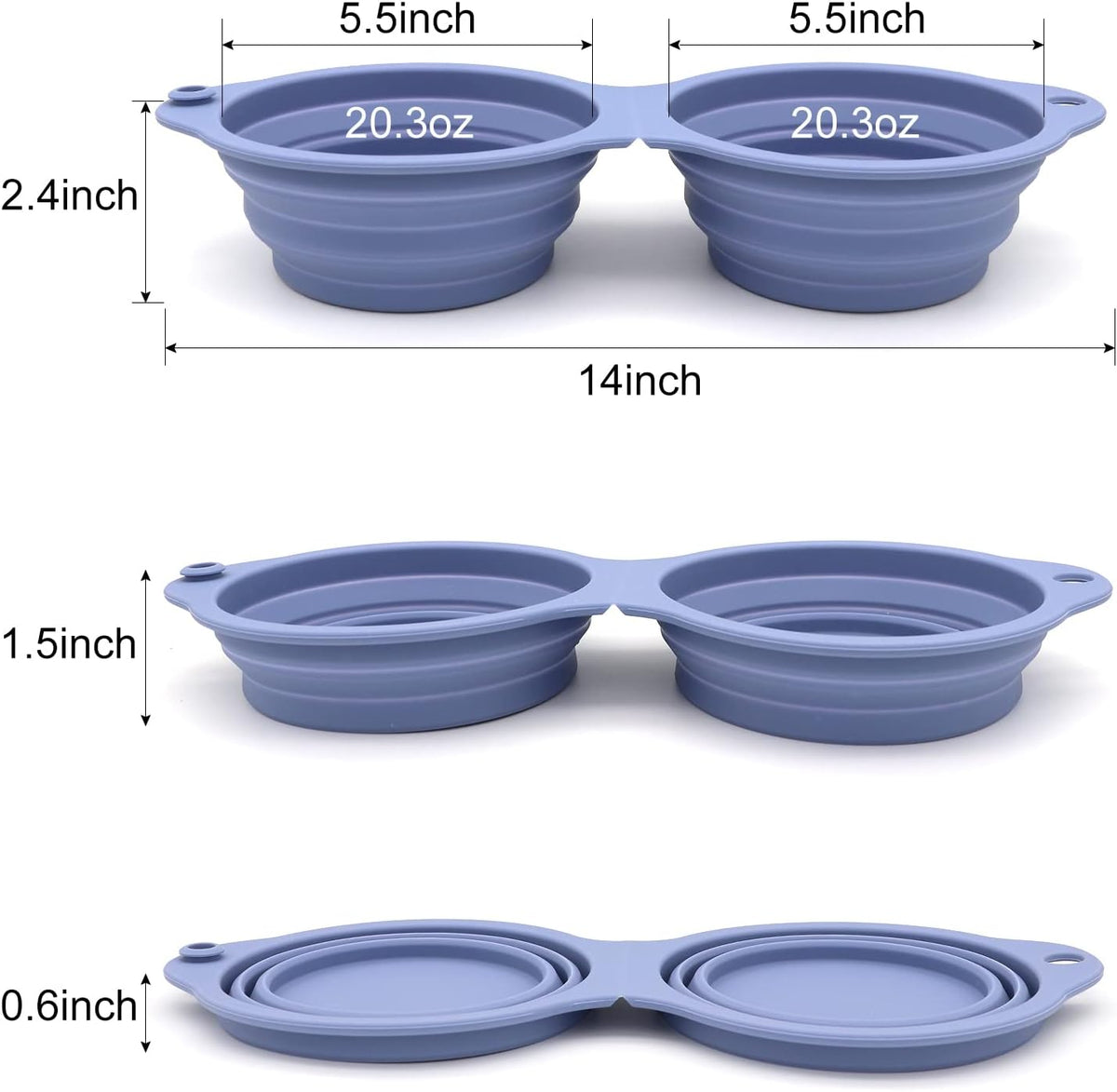 SLSON Collapsible Dog Bowls - Taro Purple - image 3