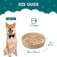 vancasso Ceramic Slow Feeder Dog Bowls - M-1.5 Cups / Brown - image 2