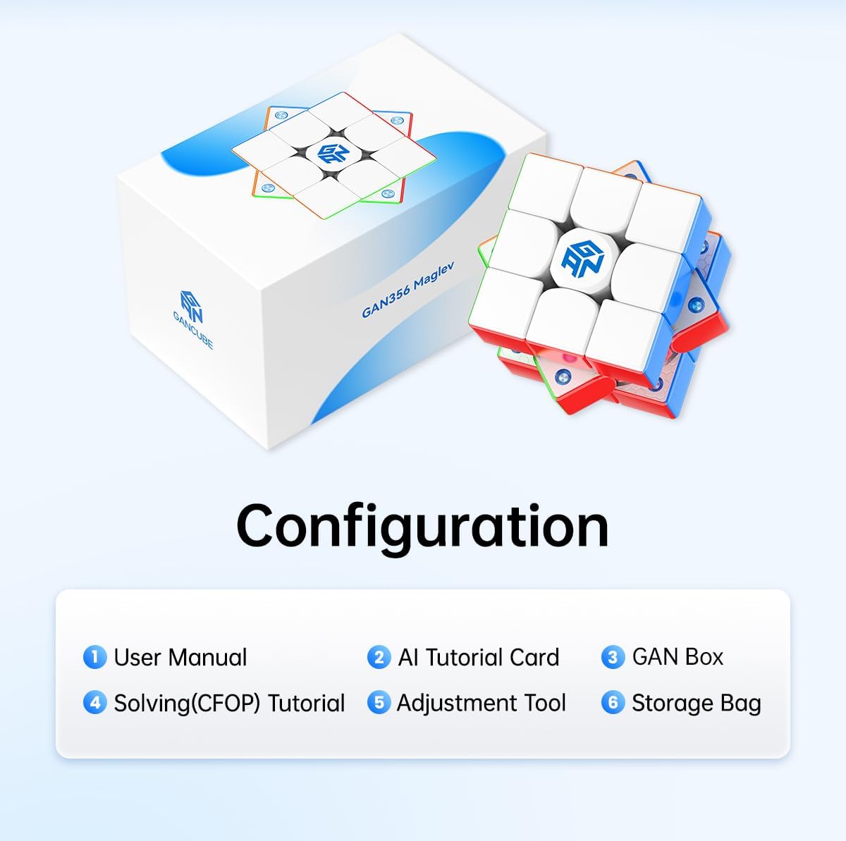 CuberShop GAN 356 M 3x3 Magnetic Speed Cube Lite - GAN 356 MagLev UV Coated - image 2
