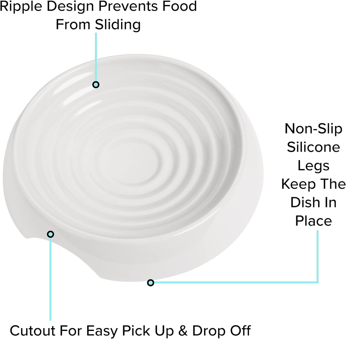 CatGuru whisker friendly shallow cat bowl, 6.6 inch with non-slip base - view 4
