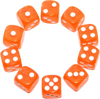 SmartDealsPro 10-Pack D6 Six Sided 16mm Transparent Dice Die for DND - Orange Translucent - image 2
