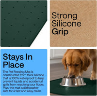 GORILLA GRIP Dog Food Mat, 100% Waterproof Silicone, 16x10 Beige – Essentials for Dogs - Hunter Green / 18.5"l X 11.5"w - image 3
