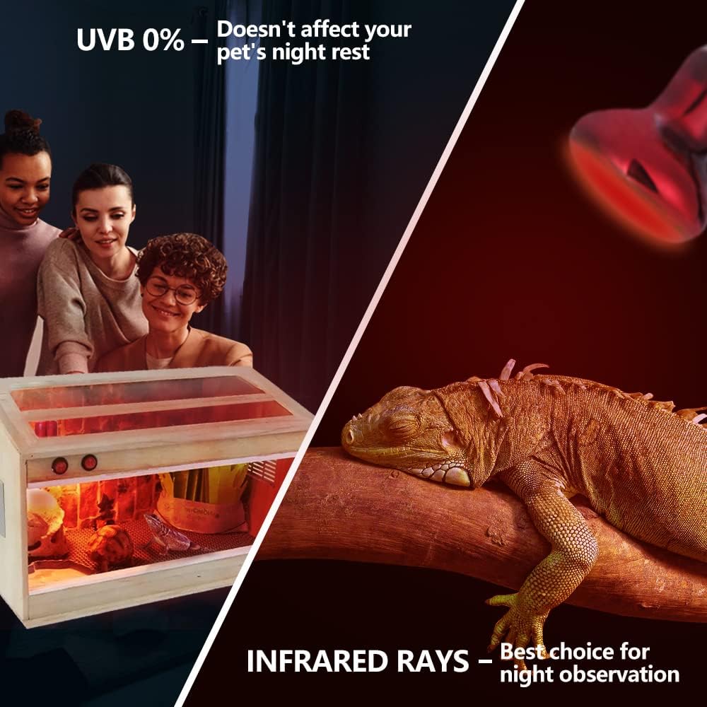 LUCKY HERP Intense Heat Lamp Bulbs for Reptiles 100W 2 Pack - Infrared Basking Light Bulb / 75 Watts - image 3