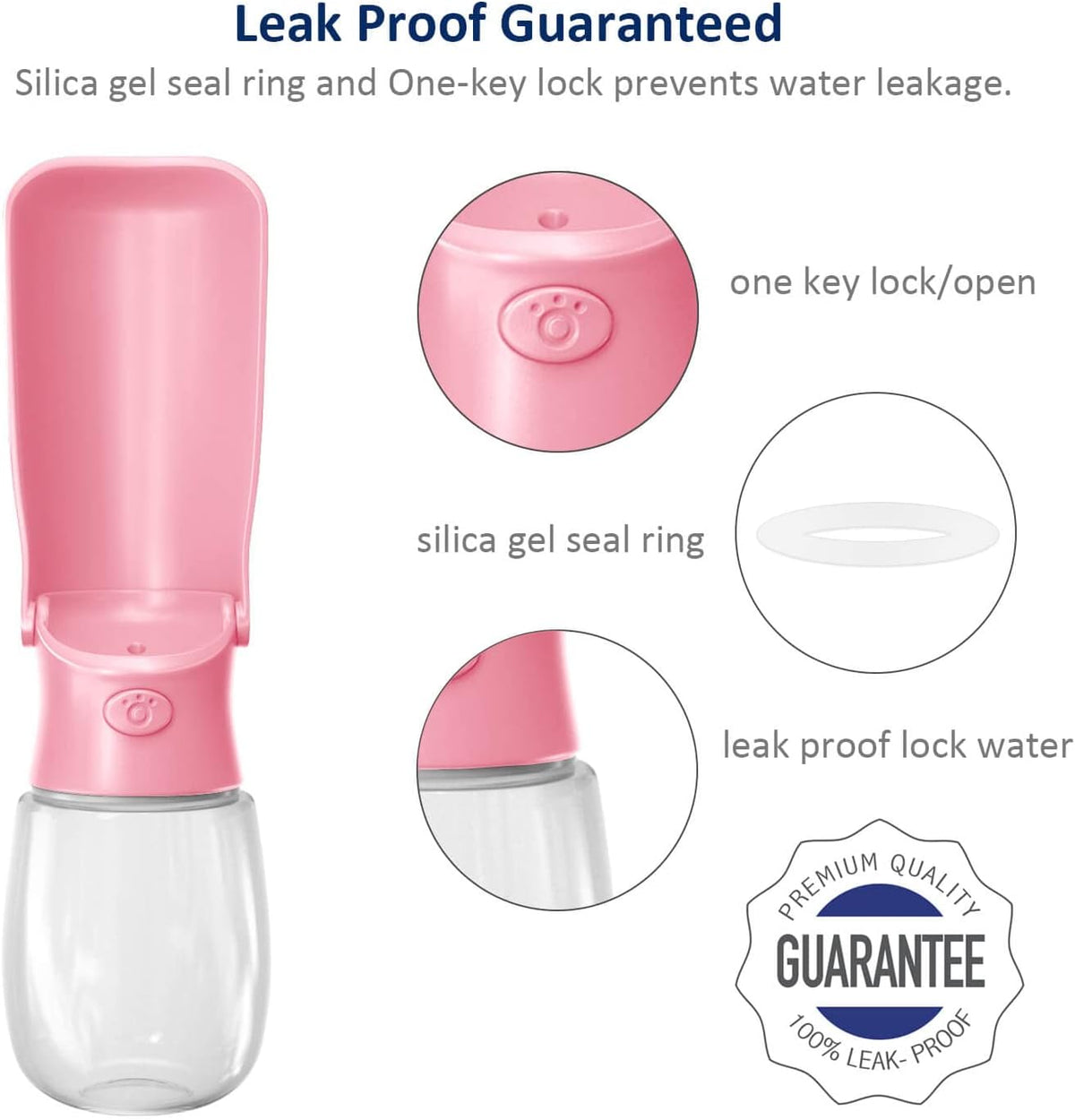 WePet Foldable Portable Dog Water Bottle Puppy Water Dispenser - #03 Pink / 12 oz - image 4