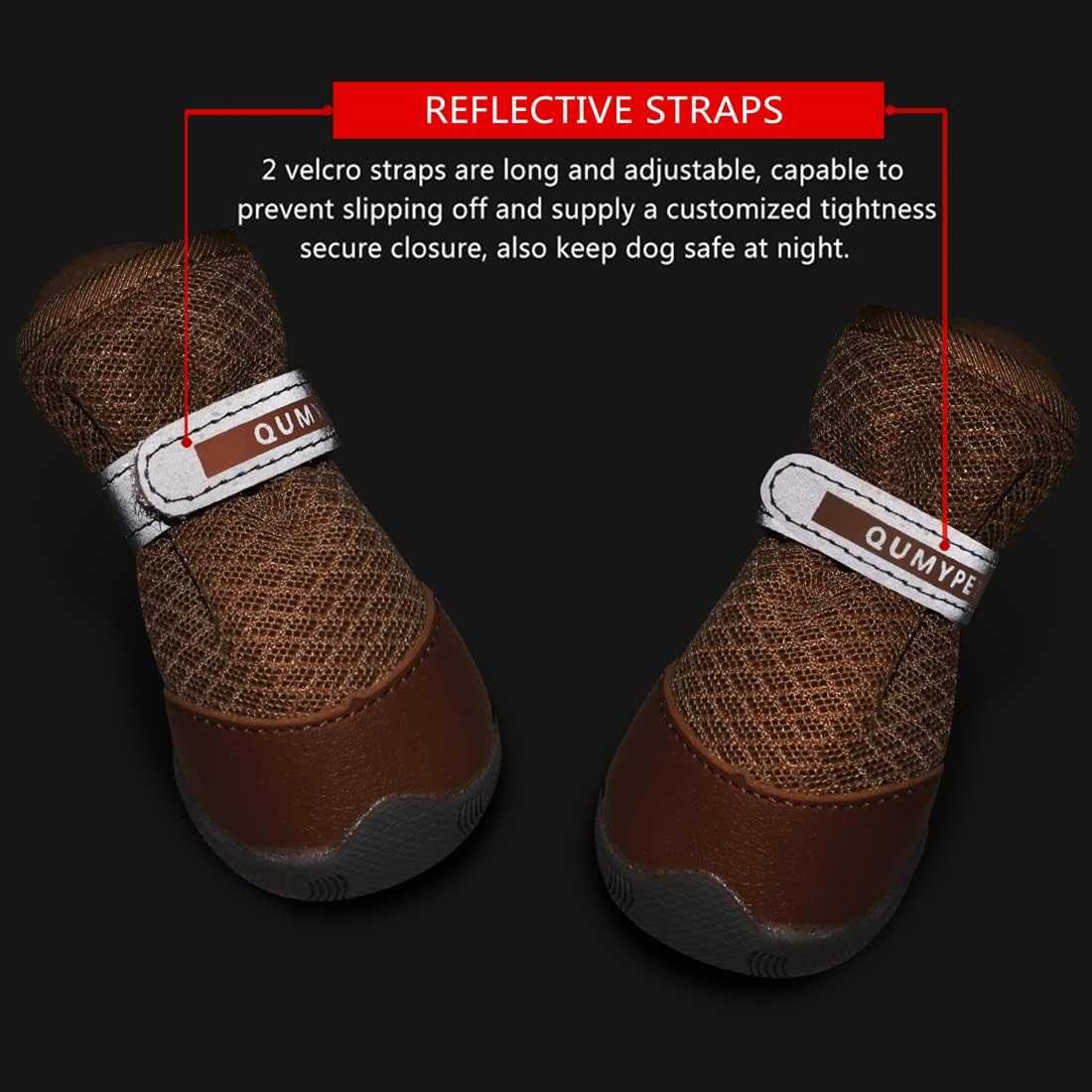QUMY Dog Shoes for Small Dogs Hot Pavement Puppy Dog Boots & Paw - Khaki / size 1: 1.29"x0.98"(L*W) - image 4