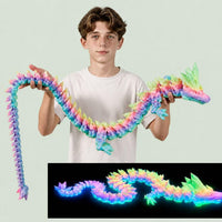 3D Printed Dragon 24 Inch - Luminous Rainbow / 59in
