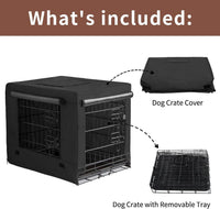 DONORO Dog Crates for Small Size Dogs Indoor Double Door Dog Kennels - Black / 42.0"L x 28.0"W x 31.0"H - image 2