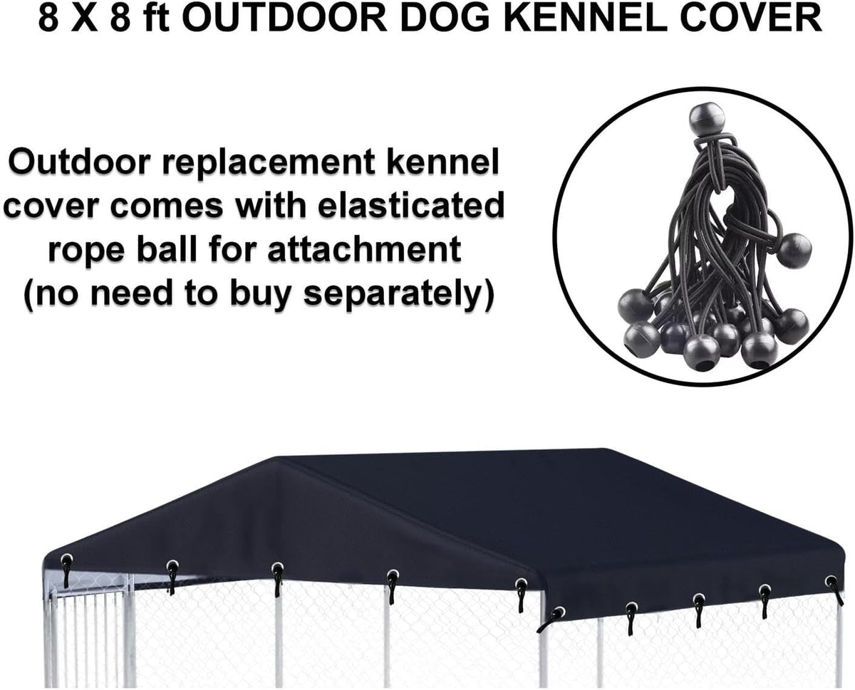 Outdoor Dog Kennel Cover 10'W x 10'L Replacement Covers - Black / 8'W x 8'L x 1.6'H - image 3
