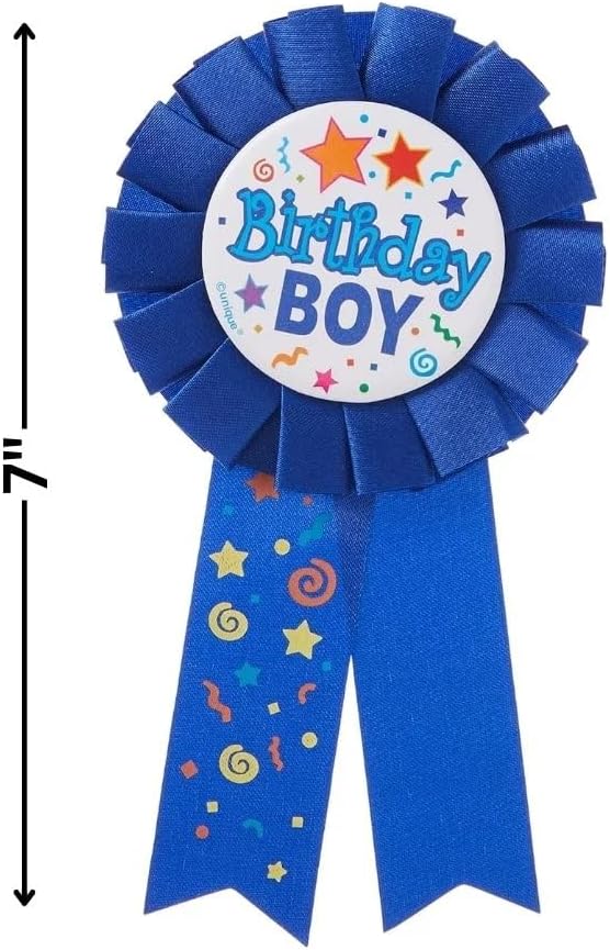 Birthday Boy Blue Fabric Award Badge, 7" - image 2