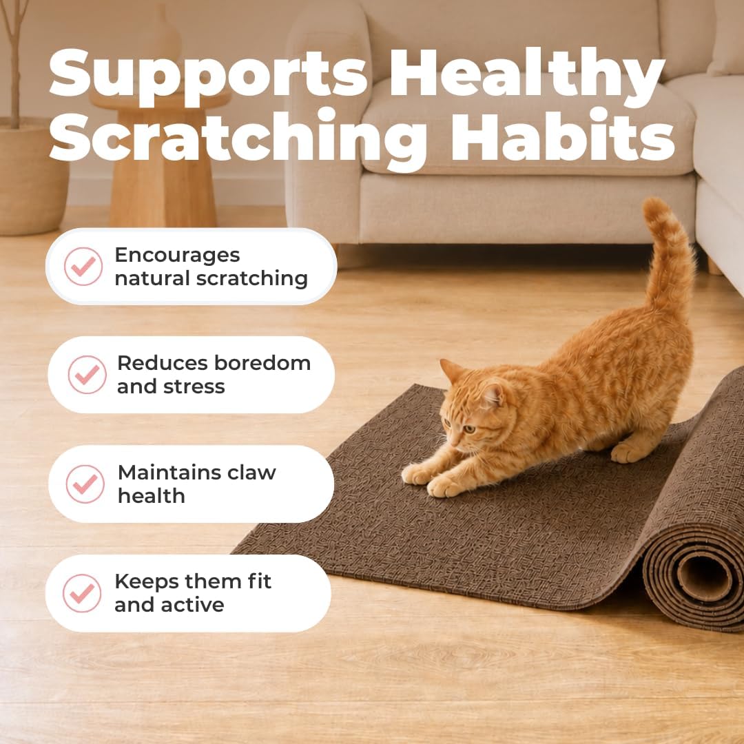 Catify Spin n' Scratch Cat Scratch Pad Refill, Round - Brown Mat - L: 39" - image 3
