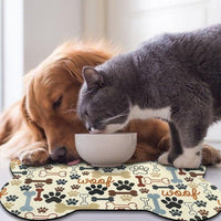 Dog Food Mats for Floors Waterproof - Beige Bone / 23.6"L x 15.7"W - image 4