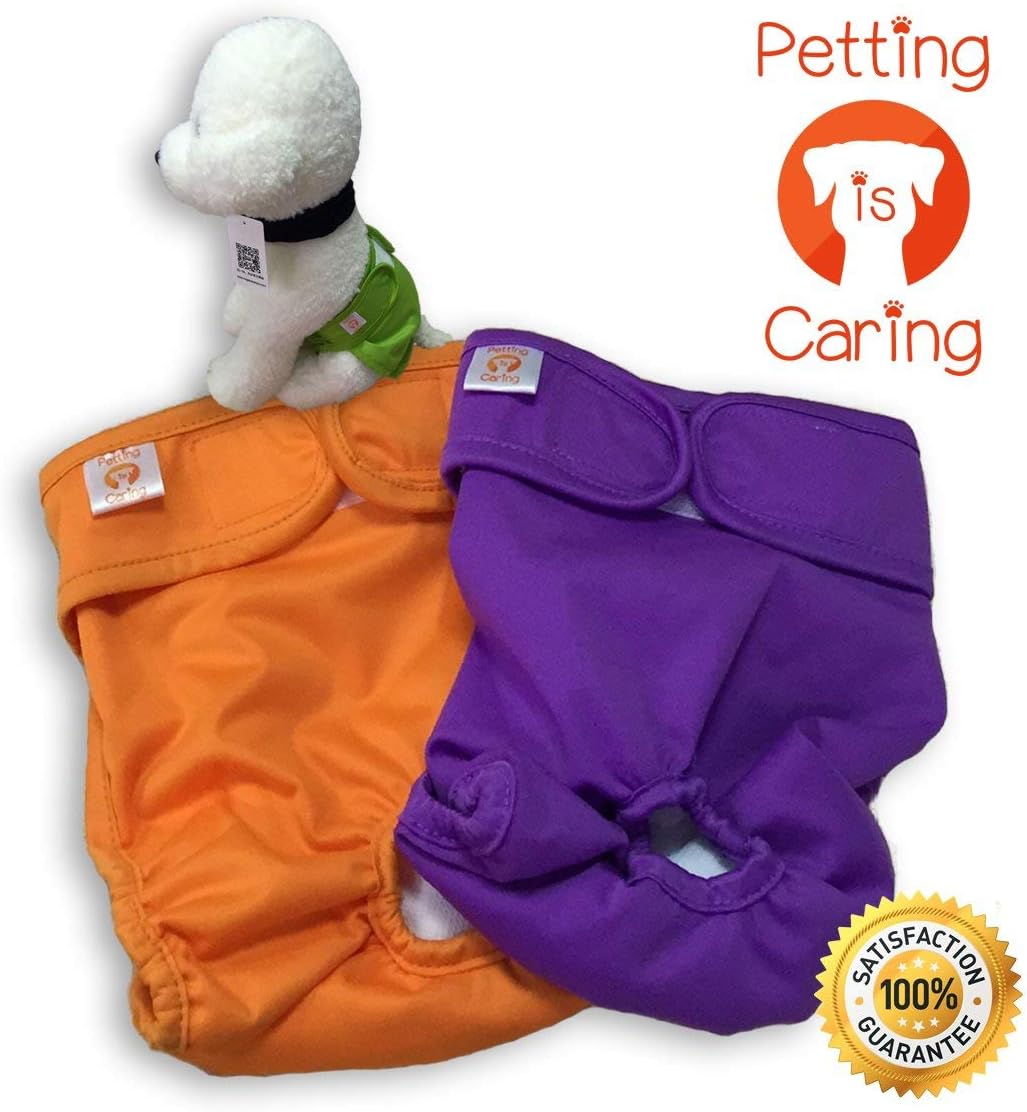 PETTING IS CARING Dog Diapers Washable & Reusable Female and Male Dog - L / Solid - image 3