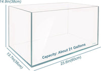 Low Iron Glass Ultra Clear Rimless Aquarium Tank - 21Gal 23.6"L×13.7"W×14.9"H - image 3