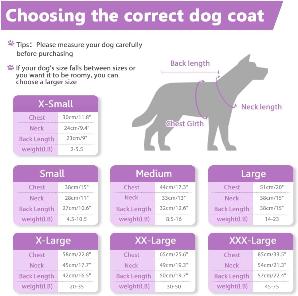 Dog Winter Coat,Warm Fleece Lined Dog Jacket with Leash Hole & Hood – Essentials for Dogs - Purple / X-Large - image 3