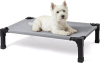 Elevated Outdoor Dog Bed, Raised Dog Bed with Steel Framed 42in – Essentials for Dogs - Grey / 35"L x 25"W x 7.5"H