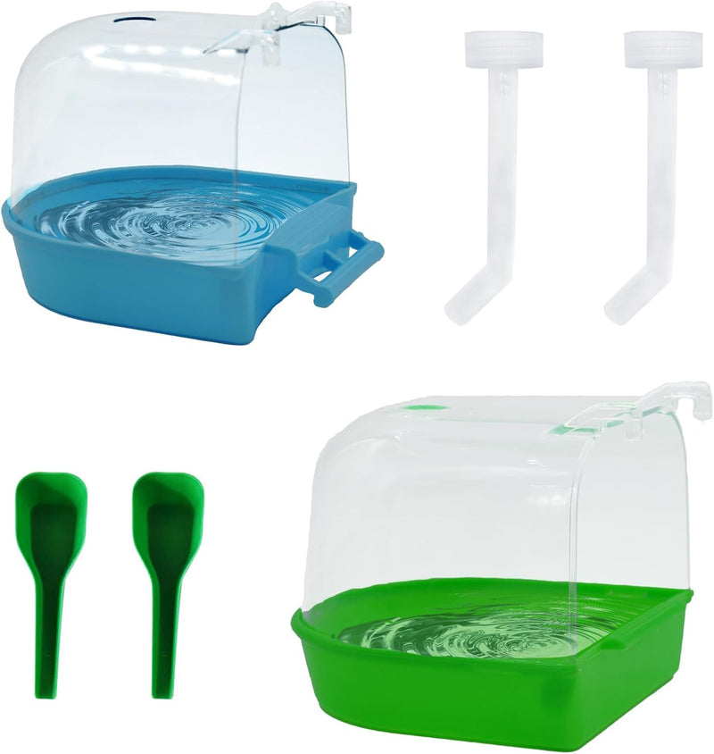 PINVNBY 2Pcs Bird Bath for Cage, Parrot Bathtub for Cage