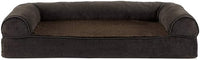 FurHaven Soft, Orthopedic Foam Sofa Dog Bed with Washable & Removable Cover - Sherpa/Chenille - Coffee, Dogs Up to 35 lbs - Medium