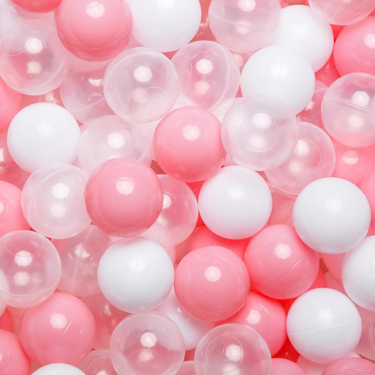 Ball Pit Balls for Toddlers, Crush Proof - Pink+White+Transparent / 500 balls