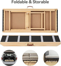 PawGiant Portable Dog Ramp for Bed, 39.4" L x 16.9" W Extra Wide Wooden Pet Ramp for Large Small Dogs, 5 Adjustable Heights from 14.5" to 26.3", Foldable Dog Ramp for Car Couch, Hold Up to 200LBS