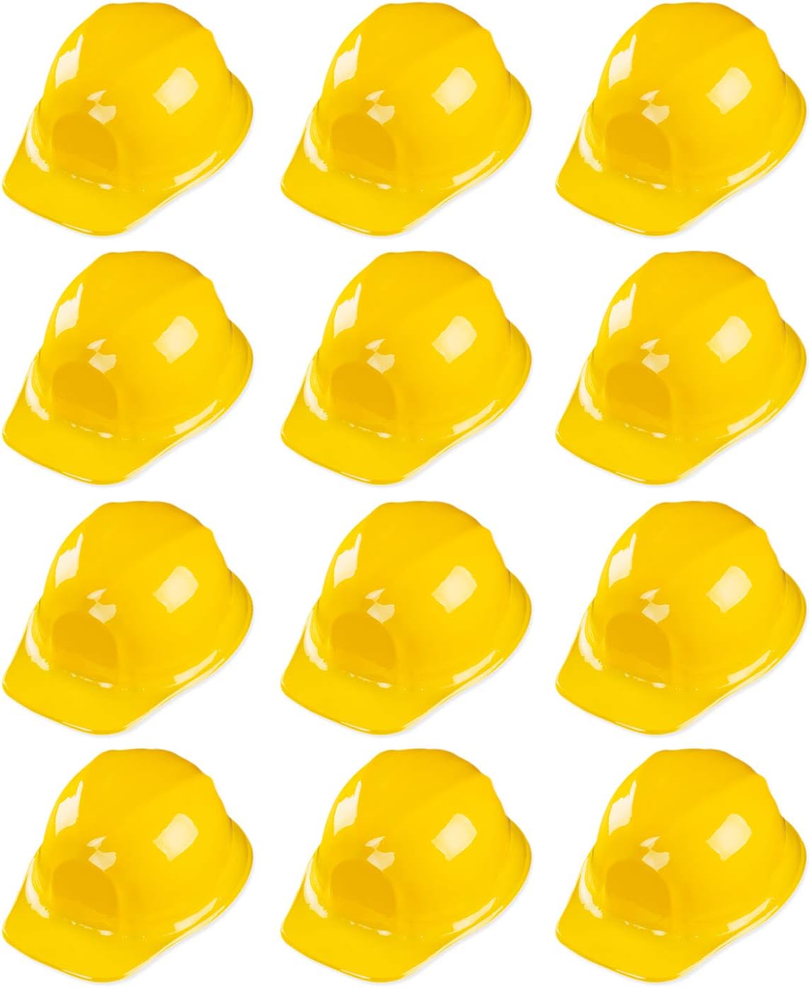 Super Z Outlet 12 Pack Yellow Construction Hard Hat Plastic Birthday