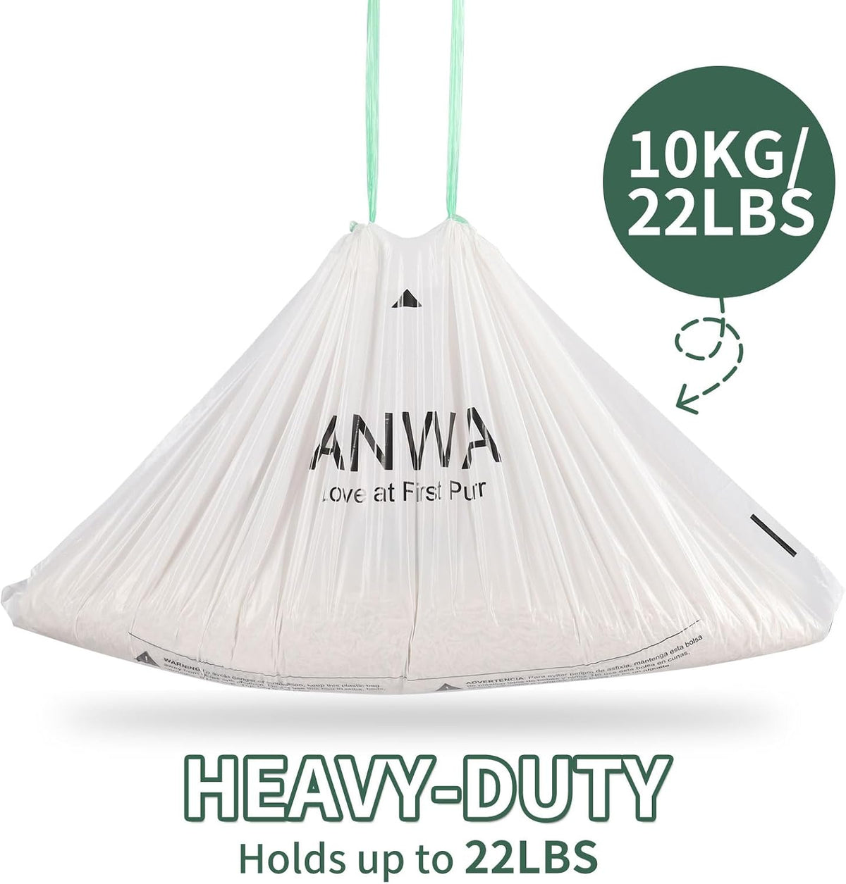ANWA 40 Count Automatic Litter Box Bags - 20 Count (Pack of 6) / White - image 3