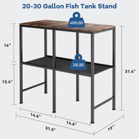 20-30 Gallon Fish Tank Stand, 31.5" L x 15.7" W x 31.4" H, Black – Essentials for Fish - image 2
