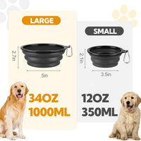 Collapsible Dog Bowl for Travel - Small / Grey+Black - image 4
