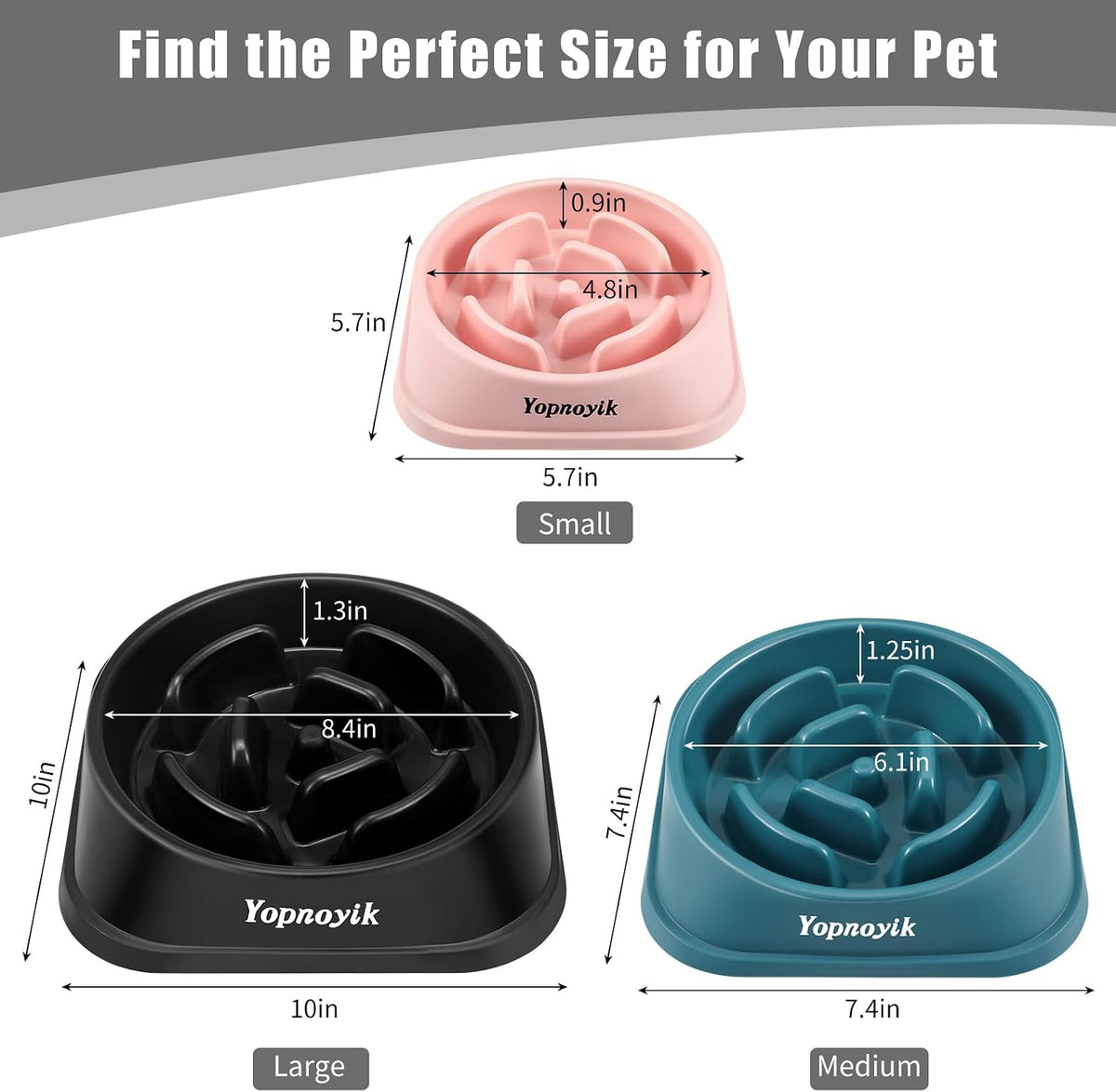 2 Pack Slow Feeder Dog Bowls for Medium Dogs & Cats – Essentials for Dogs - Medium / Black - image 2