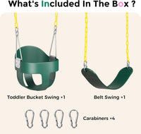 DECORLIFE Toddler Swing, Baby Swing Outdoor - Green - 2 Pack - image 2
